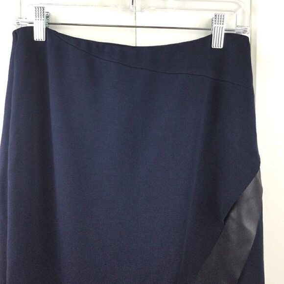 Bailey 44 Meryl Navy Faux Leather Wrap Skirt - M - Picture 12 of 14